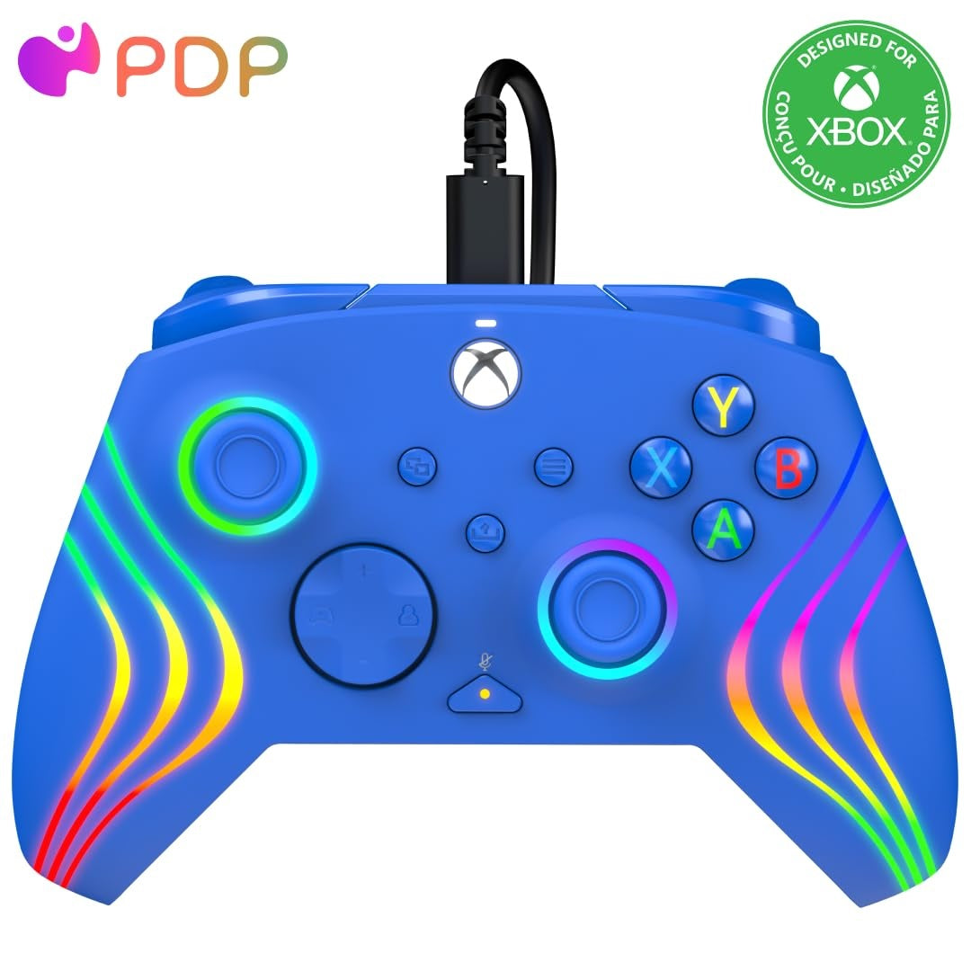 PDP Afterglow Wave Wired Controller - Blue (Xbox Series X)