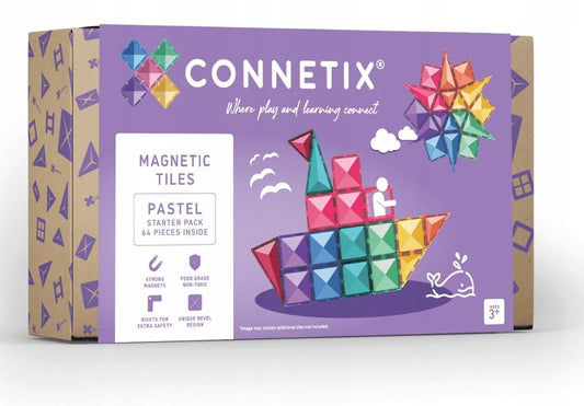 Connetix Magnetic Tiles Pastel Starter Kit (64 pcs) (Toys) 