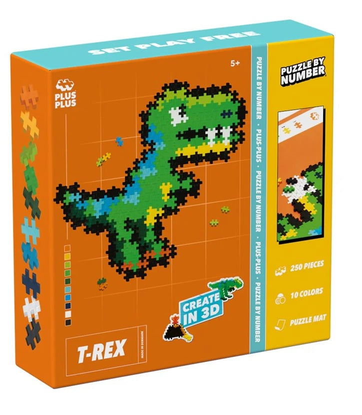 Plus-Plus: Puzzle by Number - 250 pcs T-Rex NEW JUNE 25 (Puzzles)
