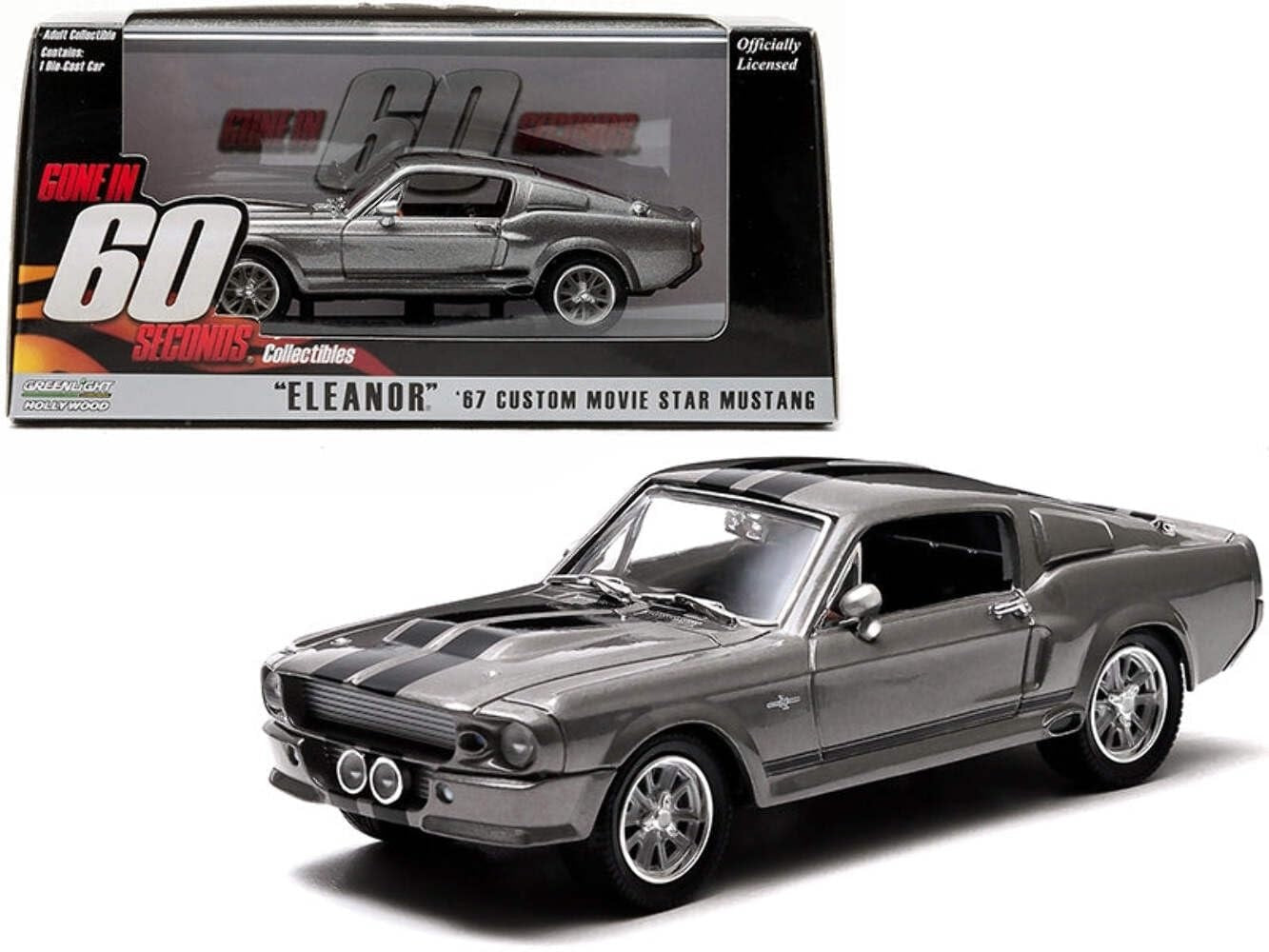 Greenlight Collectibles – 1/43 Gone in 60 Seconds (2000) - 1967 Ford Mustang Shelby GT 500 Eleanor  (Diecast Model Car)