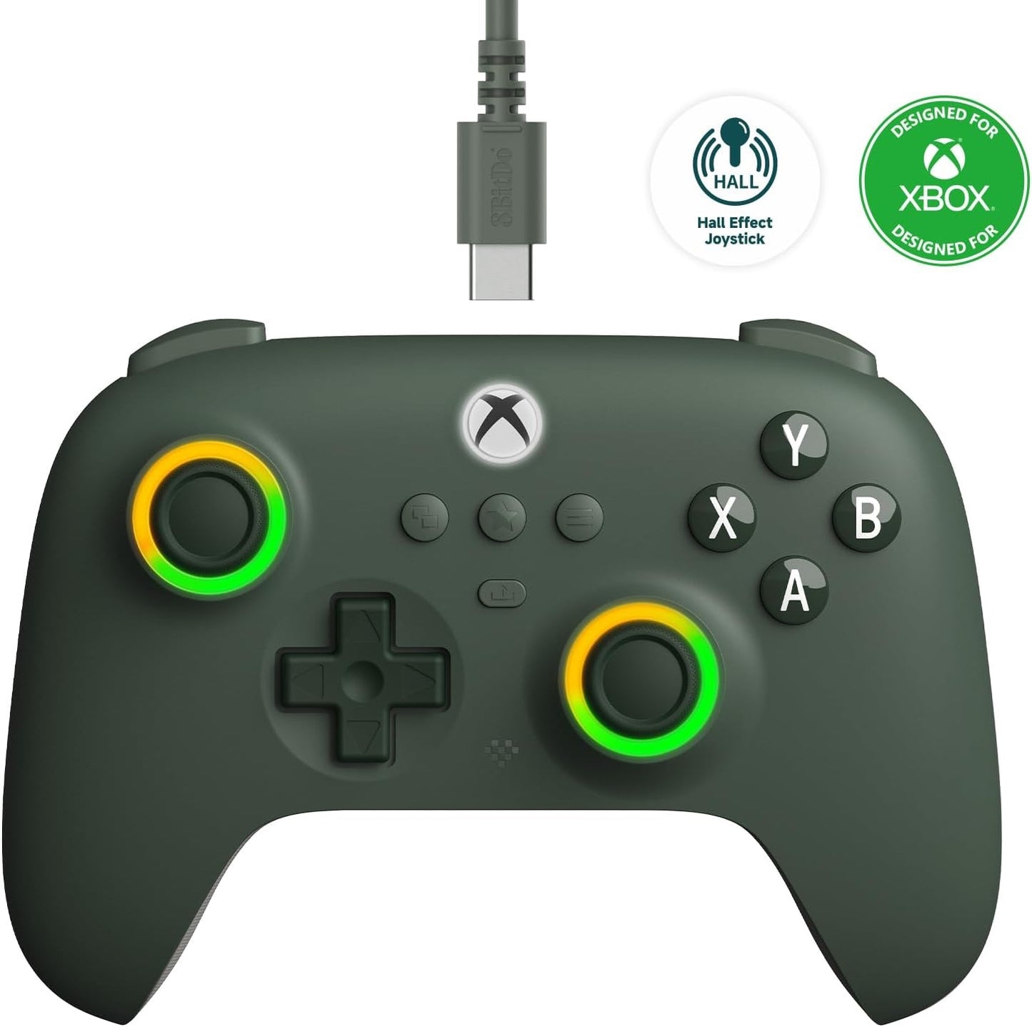 8BitDo Ultimate C Wired Controller For Xbox (Dark Green) (Compatible with Xbox Series X, Xbox One & PC)