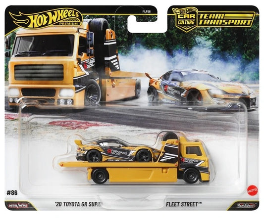 Hot Wheels - Premier Team Transport - 20 Toyota GR Supra & Fleet Street (Toys)
