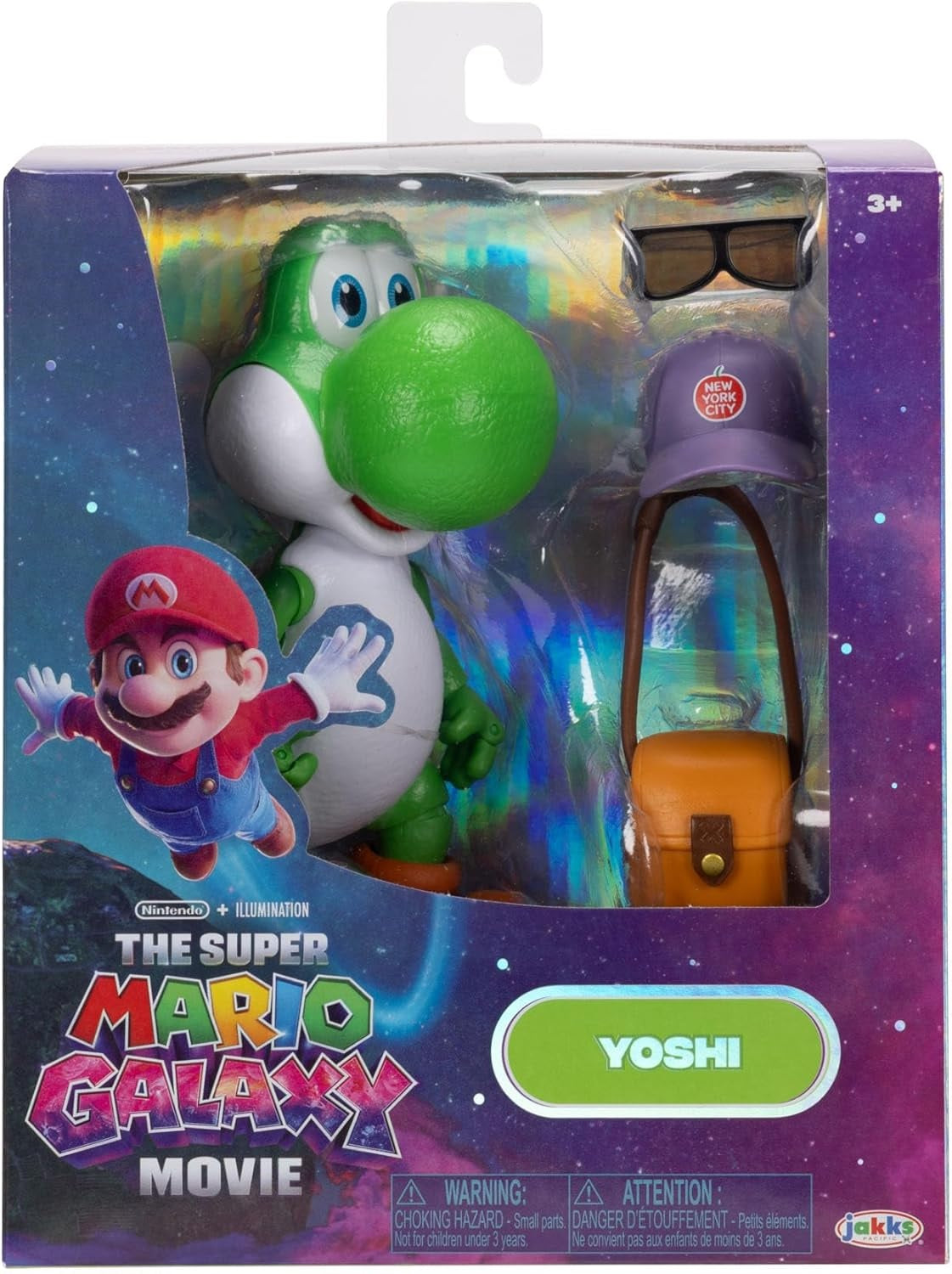 The Super Mario Galaxy Movie - 5" Action Figure (Yoshi with Hat, Glasses and Bag) (Toys)