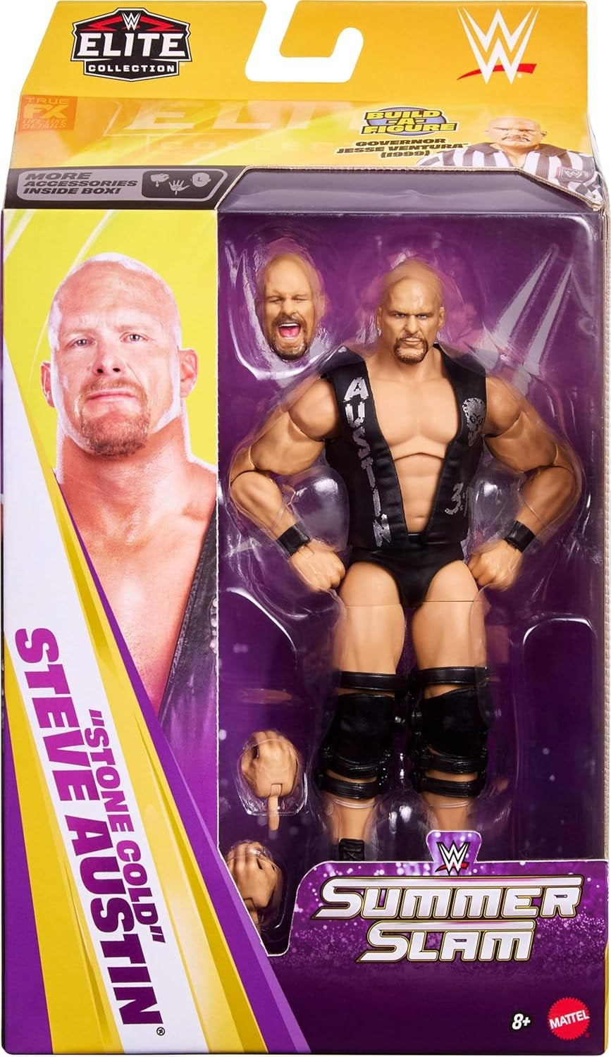 WWE - Elite PLE SummerSlam 6" Figure: #1 Steve Austin w/Jesse Venture Build-a-Figure Parts (Toys)