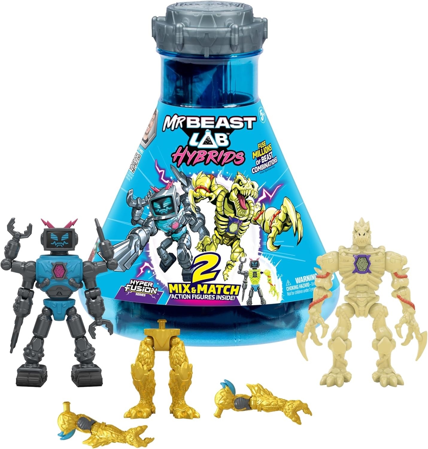 Mr Beast - Lab Hybrids 2 Mix & Match Figures included (Hyper Fusion Series) (Lab-Bot VS Gid Skeleton) (Toys)