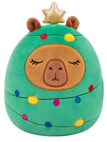 Squishmallows - 7.5'' Squishmallows - Lijjian - Brown Capybara in Christmas Tree W/Closed EyesPlush (Plush)