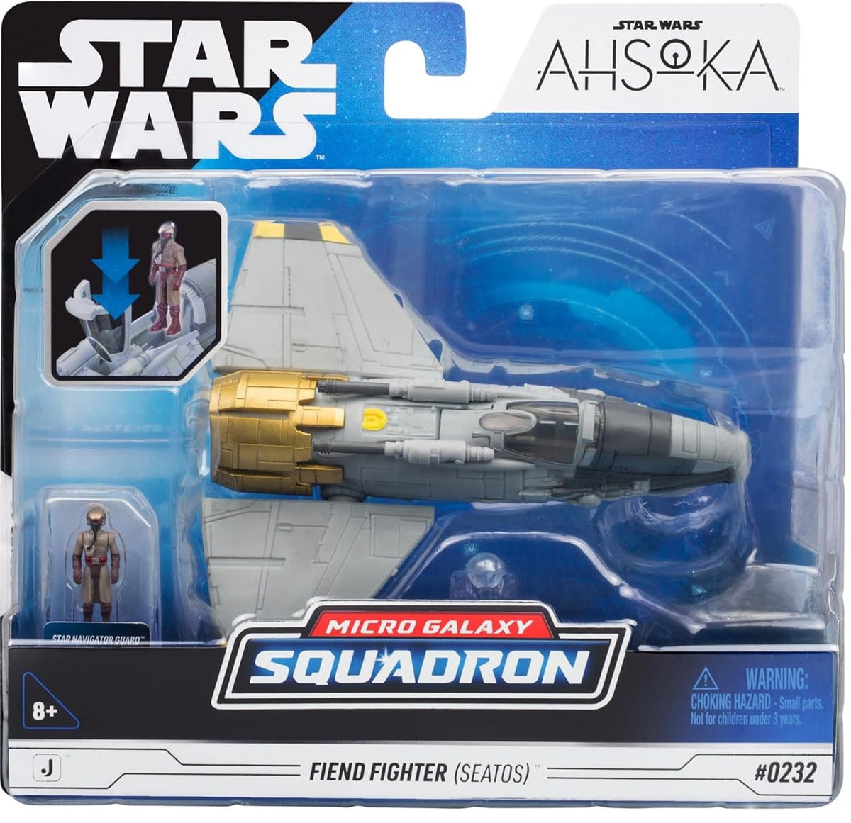 Star Wars - Micro Galaxy Medium Vehicle (5" Vehicle & Figure) Fiend Fighter w/Star Navigator Guard Pilot)- Series 11 (Toys)