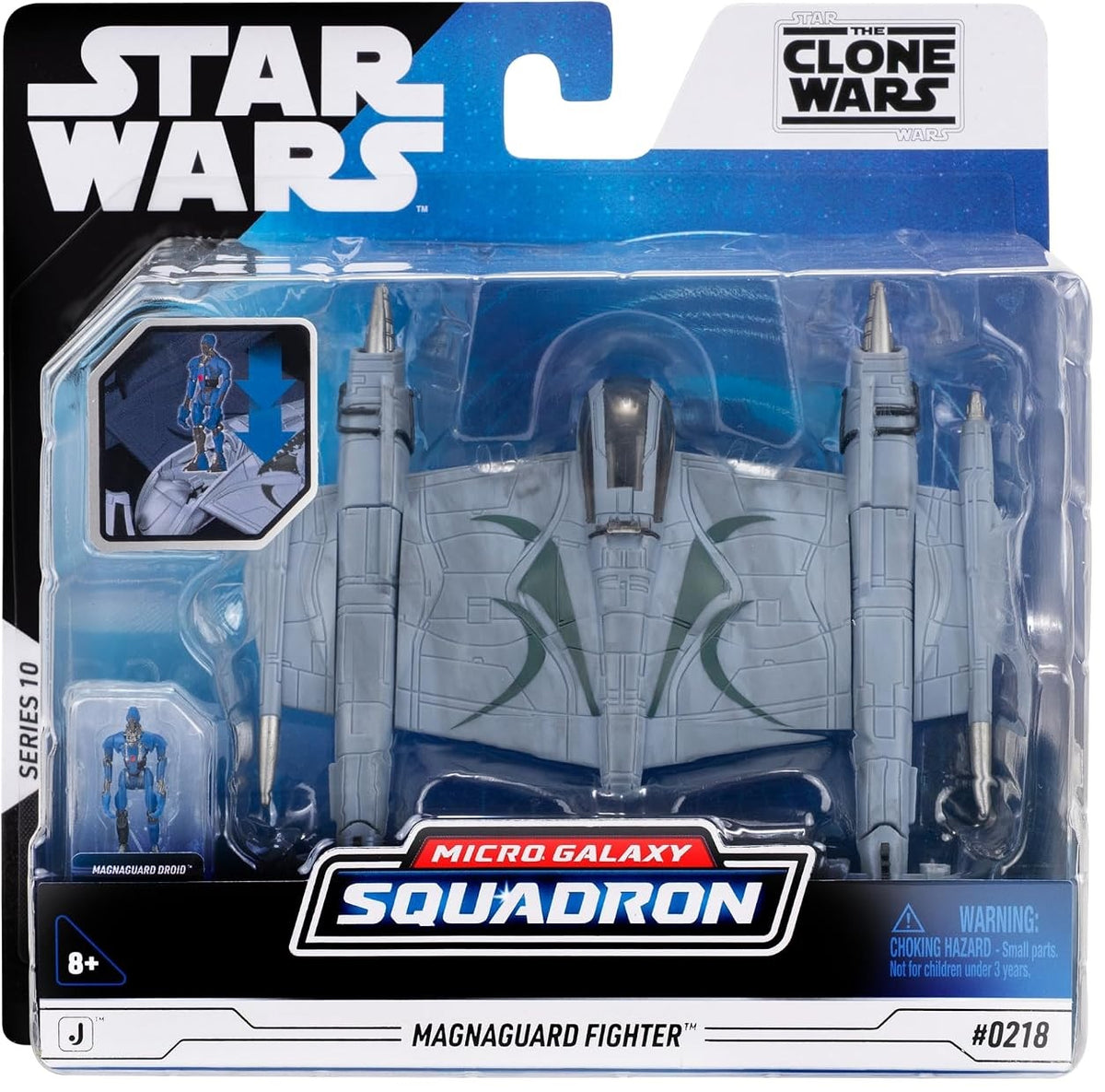 Star Wars - Micro Galaxy Medium Vehicle (5" Vehicle & Figure) Magnaguard fighter w/ Magnaguard Droid- Series 10 (Toys)