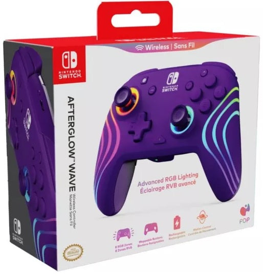 PDP Afterglow Wave Wireless Controller (Purple) (Nintendo Switch)