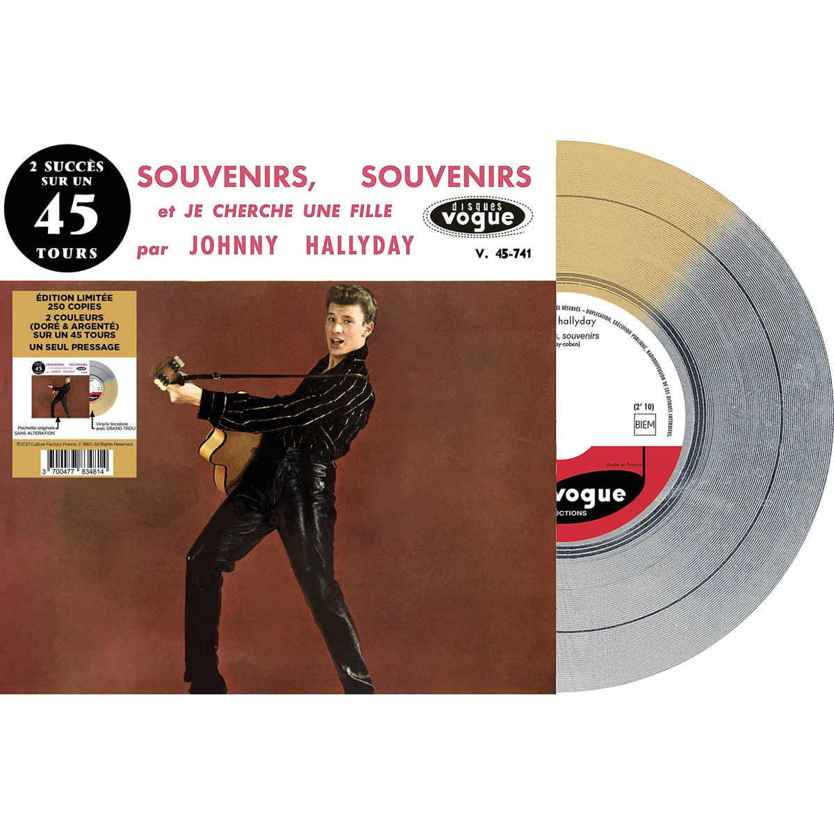 Johnny Hallyday - 2 Succes Pour Un 45 Tours - Souvenirs. Souvenirs / Je Cherche Une Fille (Gold/Silver Vinyl) (Vinyl Single)