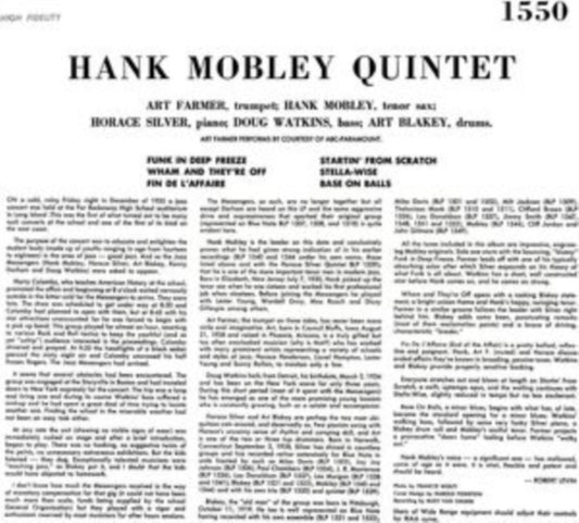 Hank Mobley - Hank Mobley Quintet (Vinyl)