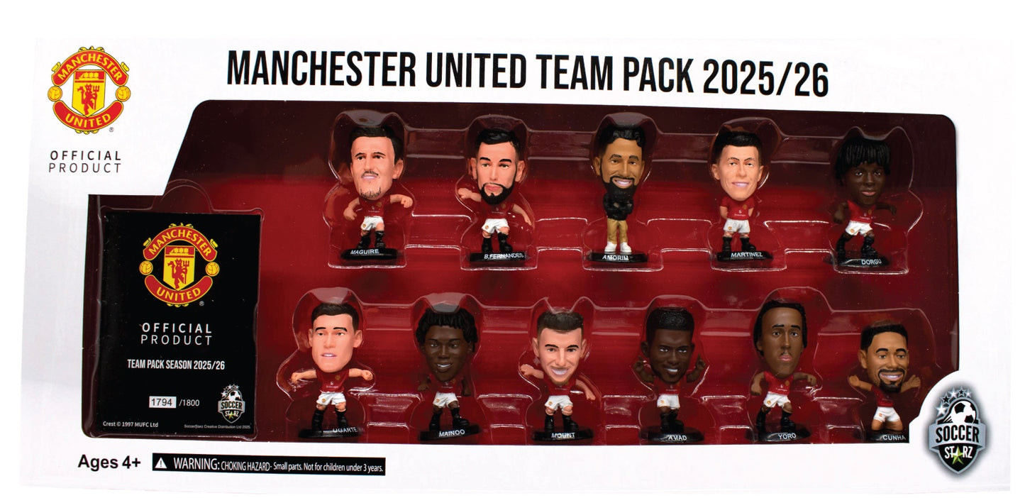 SoccerStarz - Man Utd 11 figure Team Pack (2025/26 Version Classic Kit) (Figures)