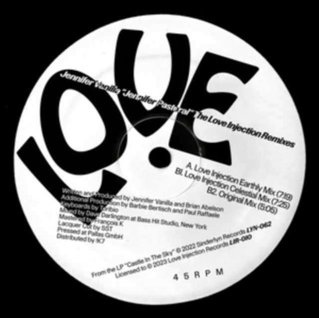Jennifer Vanilla - Jennifer Pastoral (Love Injection Remixes) (Vinyl Single)