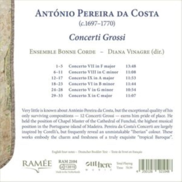Ensemble Bonne Corde / Diana Vinagre - Antonio Pereira Da Costa: Concerti Grossi (CD)