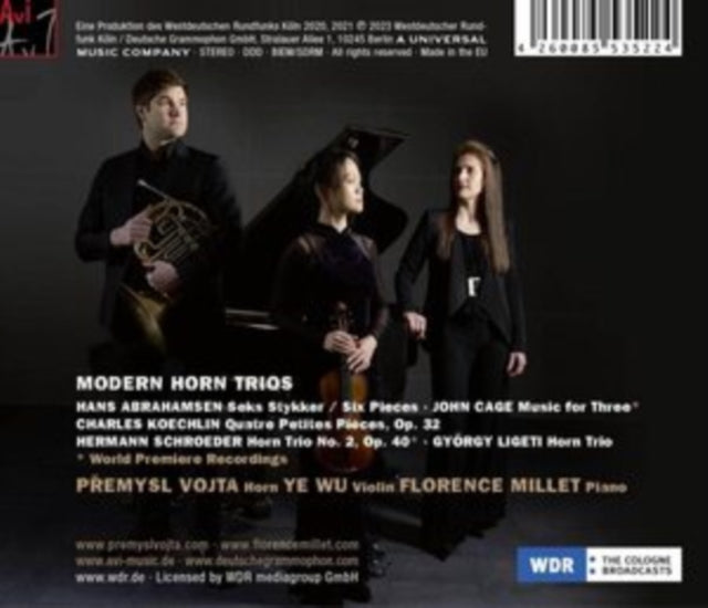 Premysl Vojta / Ye Wu / Florence Millet - Modern Horn Trios (CD)