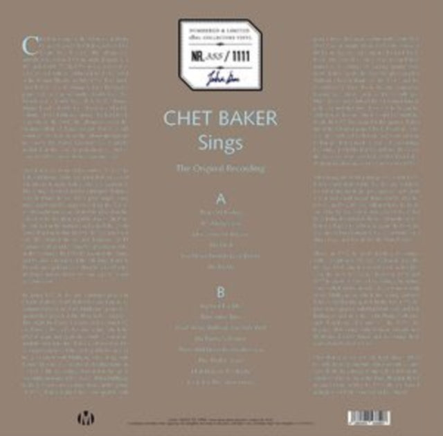 Chet Baker - Chet Baker Sings (The Original Recording) (Marbled Vinyl) (Vinyl)