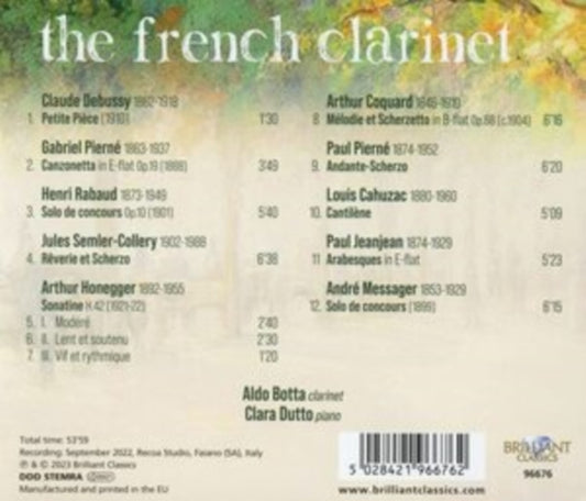 Aldo Botta / Clara Dutto - The French Clarinet / 19Th & 20th Century Music For Clarinet & Piano (CD)