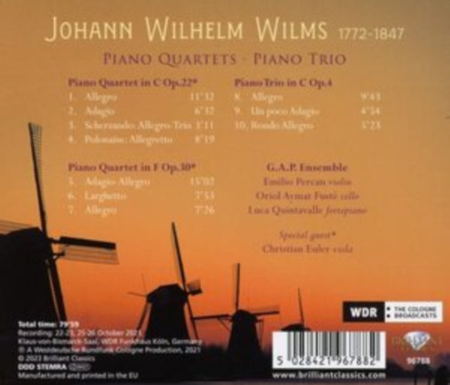 G.A.P. Ensemble - Wilms: Piano Quartets & Piano Trio (CD)