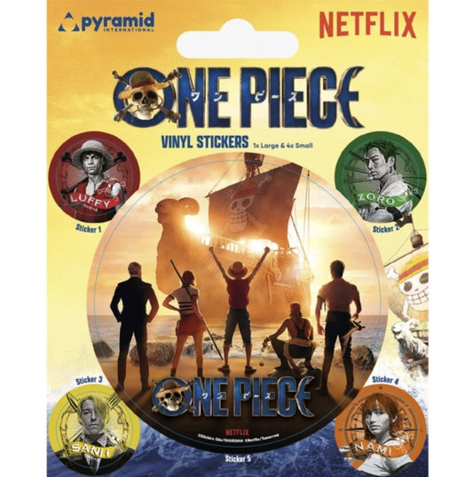 One Piece Live Action (Straw Hat Crew) Vinyl Sticker Set (1 Large 4 Small) (Vinyl Stickers)