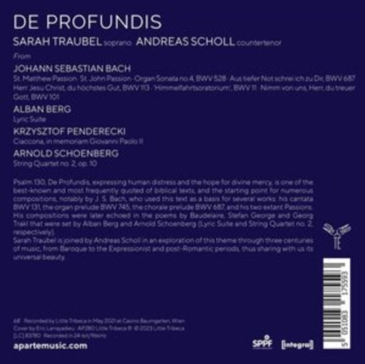 Sarah Traubel / Andreas Scholl - De Profundis (CD)