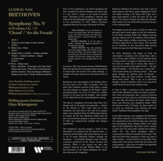 Philharmonia Orchestra / Otto Klemperer - Beethoven: Symphony No. 9 Choral (Vinyl)