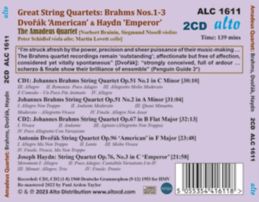 Quatuors A Cordes - Brahms / Dvorak / Haydn Qtts / Amadeus (CD)