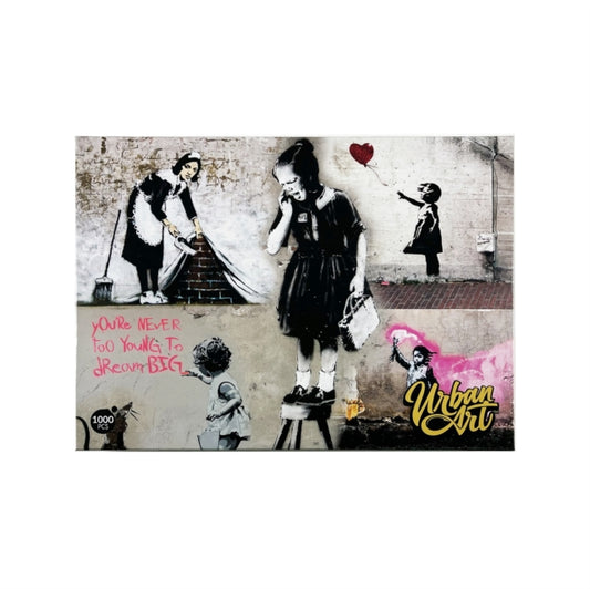Banksy - Banksy Girl On A Stool - 1000 Piece Puzzle (Jigsaw Puzzle)