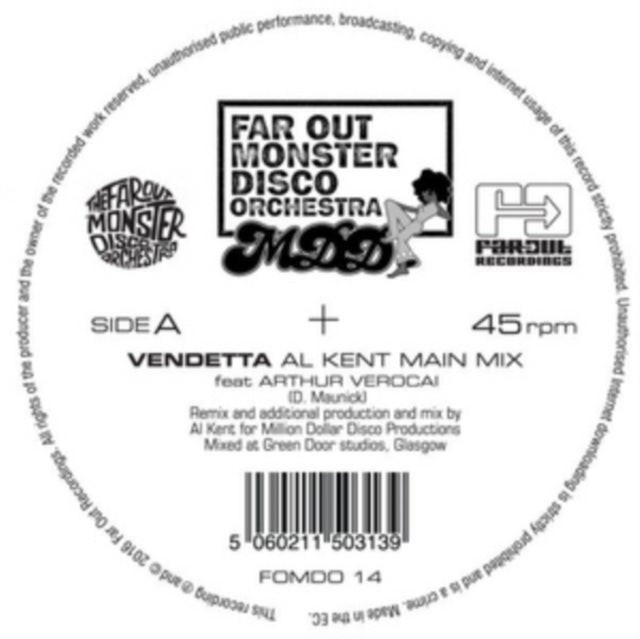 Far Out Monster Disco Orchestra - Vendetta (Al Kent Remix) (Vinyl Single)