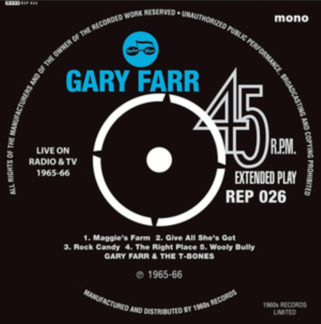 Gary Farr & T-Bones With Keith Emerson - Live On TV EP (Vinyl Single)