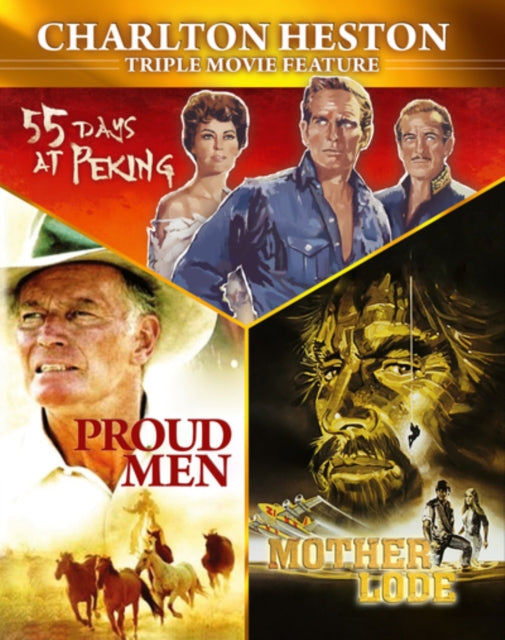 Charlton Heston Triple Bill - Mother Lode. 55 Days In Peking & Proud Men (Blu-ray)