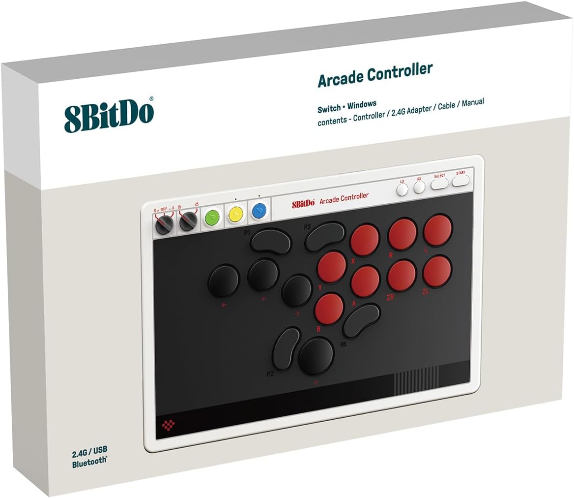 8BitDo All-Button Arcade Controller For Switch & PC (Nintendo Edition) (Nintendo Switch)