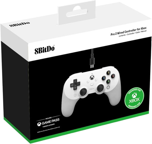 8BitDo Pro 2 Wired Controller (White) (Xbox Series X)
