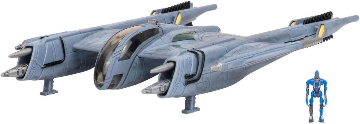 Star Wars - Micro Galaxy Medium Vehicle (5" Vehicle & Figure) Magnaguard fighter w/ Magnaguard Droid- Series 10 (Toys)