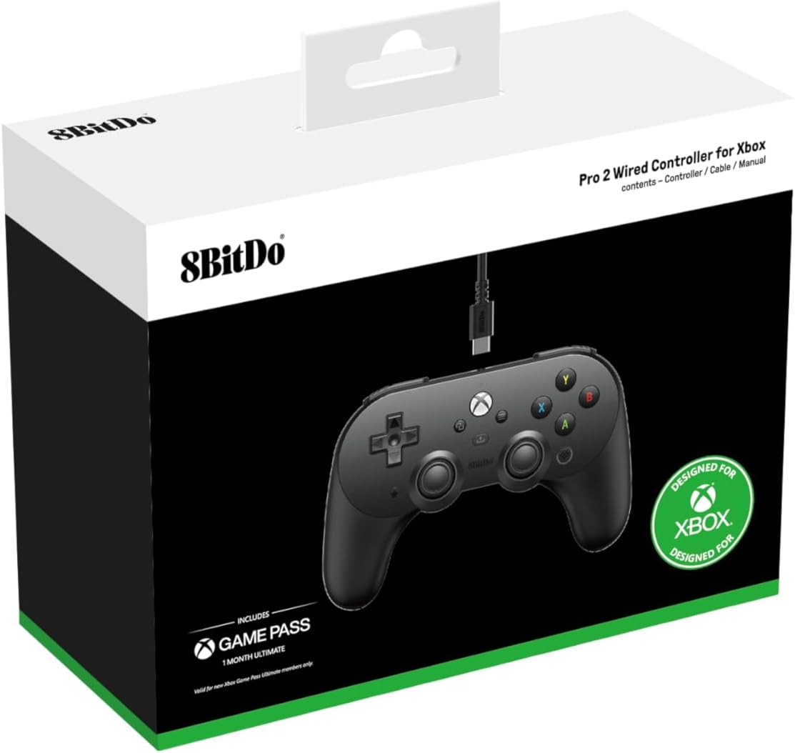 8BitDo Pro 2 Wired Controller - Black (Xbox Series X)