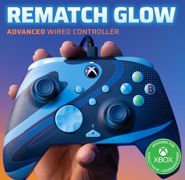 PDP Rematch Glow Wired Controller (Blue Tide) (Xbox Series X/S)