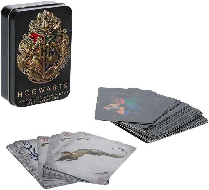 Harry Potter Hogwarts Playing Cards In A Tin Black