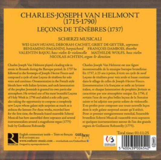 Scherzi Musicali / Nicolas Achten - Charles-Joseph Van Helmont: Lecons De Tenebres (CD)