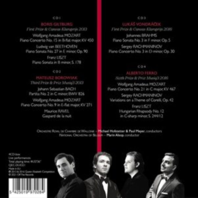 Boris Giltburg / Mateusz Borowiak / Lukas Vondracek / Alberto Ferro - Queen Elisabeth Competition: Piano 2013 & 2016 (CD)