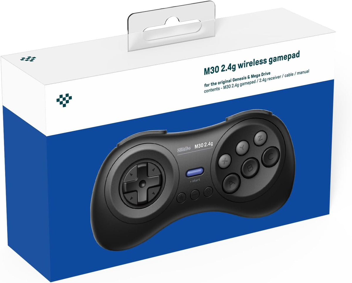 8BitDo M30 2.4g Wireless Gamepad For the Original Genesis & Mega Drive (Black) (Retro Device)