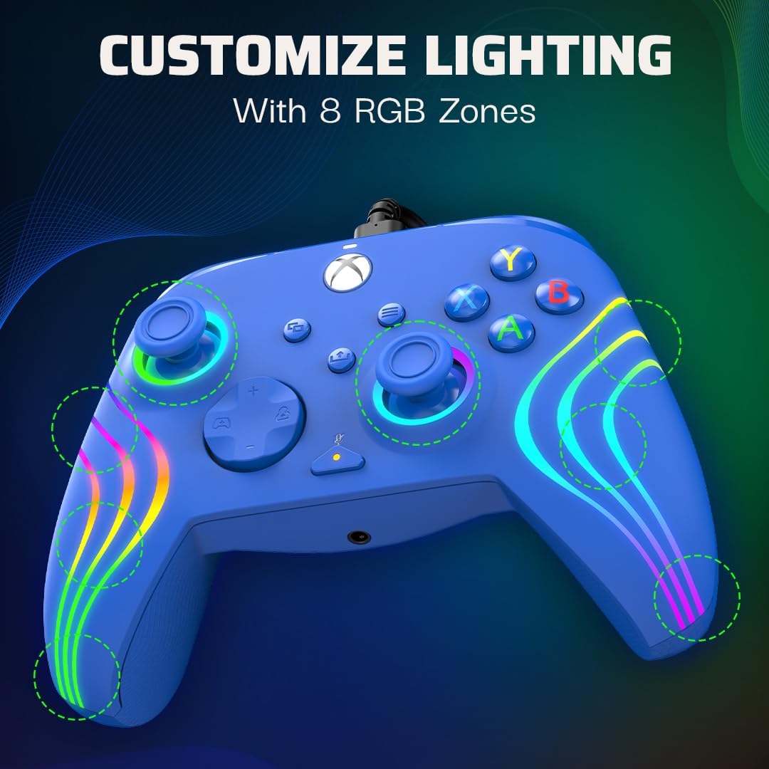 PDP Afterglow Wave Wired Controller - Blue (Xbox Series X)