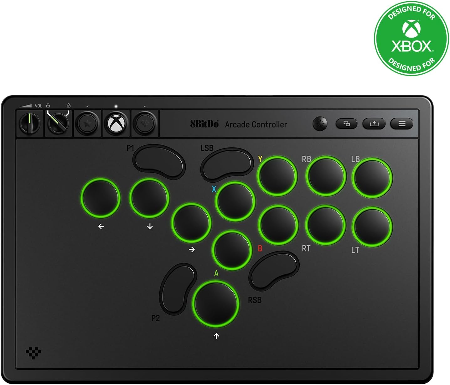 8BitDo All-Button Arcade Controller For Xbox Series X & PC (Black) (Xbox Series X)