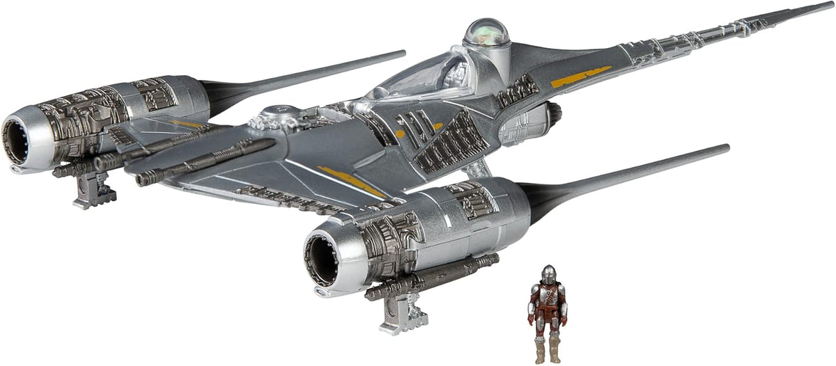 Star Wars - Micro Galaxy Medium Vehicle (5" Vehicle & Figure) Mando N1 w/ Mando - Series 11 (General Grievous Starfighter) (Toys)