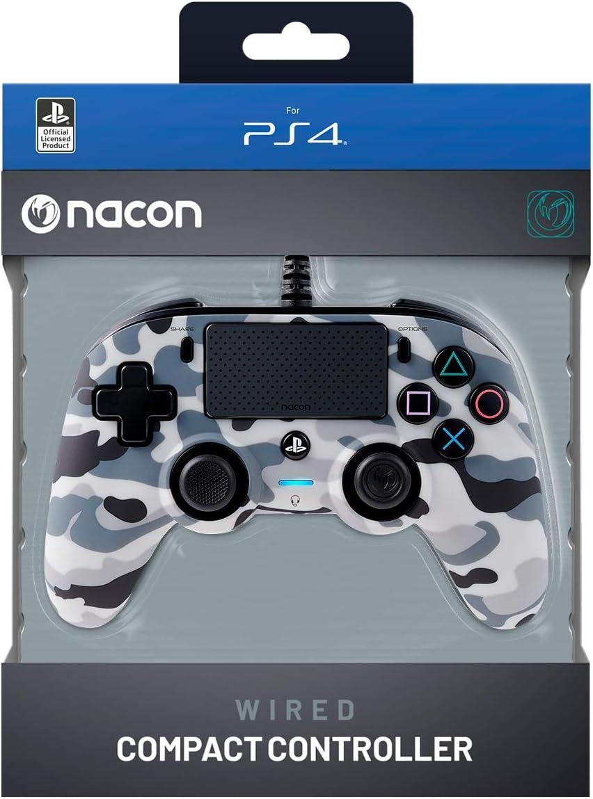 Nacon Wired Compact Controller for PlayStation 4 - Camo Grey