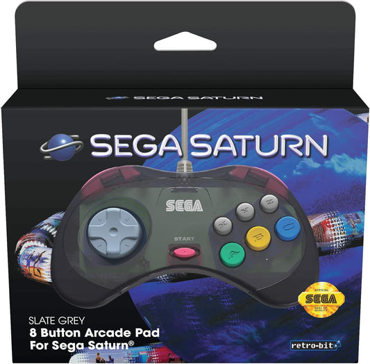 Retro-Bit Official SEGA Saturn Control Pad (Original Port / Slate Grey) (Retro)