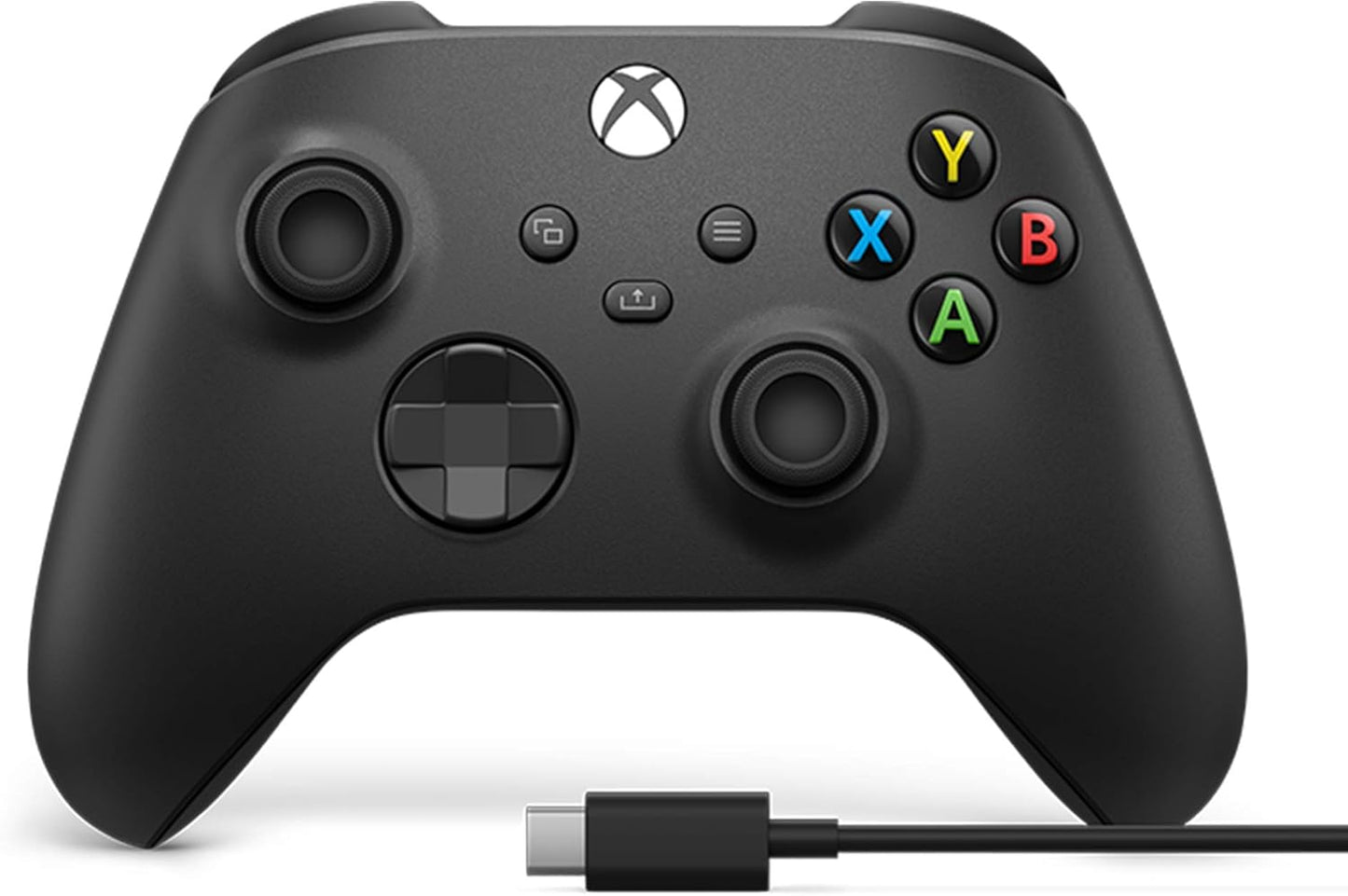 Microsoft Xbox Wireless Controller - Black + USB-C Cable (Compatible with Xbox One) (Xbox Series X/S)