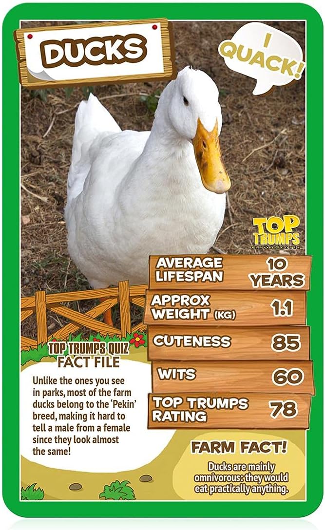 Top Trumps Card Game Classics Farm Animals