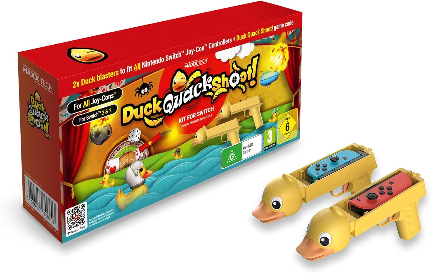 Maxx Tech - Duck Quack Shoot for Switch 1 & 2 (Game Code & Duck Guns) (Nintendo Switch 2)