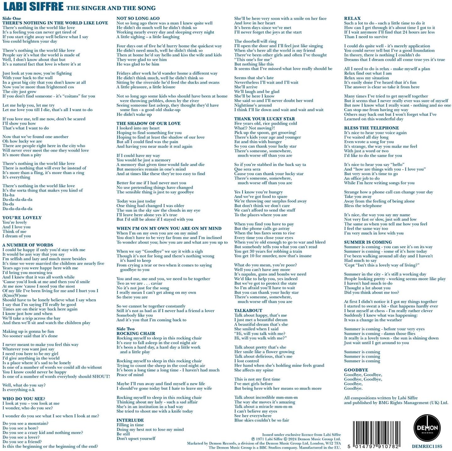 Labi Siffre - The Singer And The Song (Half-Speed Master Edition) (Signed Edition) (Vinyl)