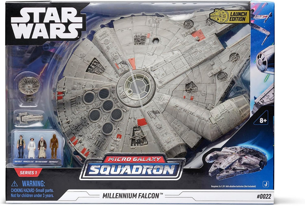 Star Wars - Micro Galaxy Deluxe Vehicle (9" Vehicle & Figure) -Millenium Falcon Wave 1r (Toys)