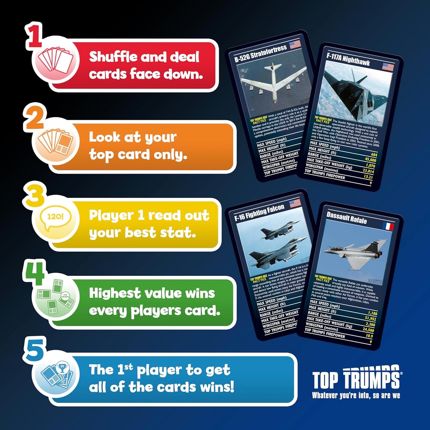 Top Trumps Card Game Classics Ultimate Military Jets